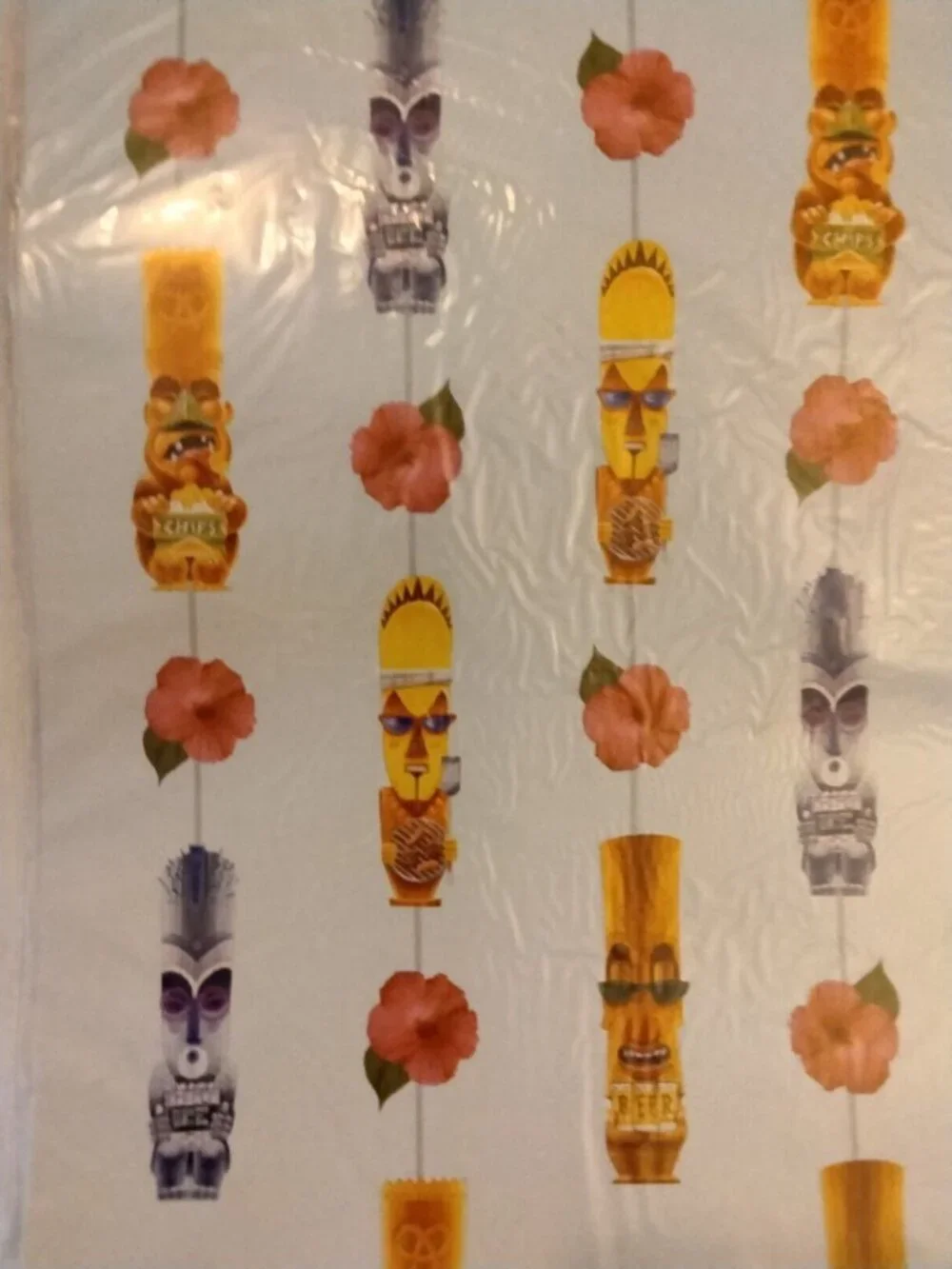 Tiki  Mug Garland Luau Hawaiian Summer Luau Beach Party Decoration 19 ft Long